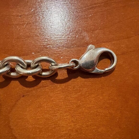 Sterling Silver 925 Link Cable Chain Heart Charm Bracelet 7.5” / 27 G - Picture 5 of 5